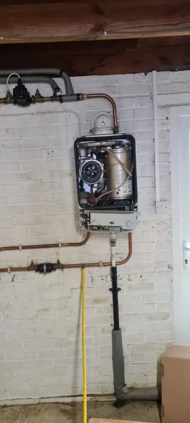 Old system boiler before removal