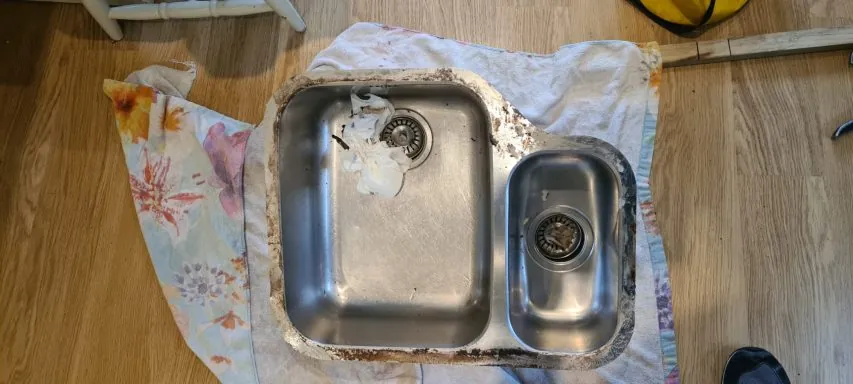 Sink prepped for refit