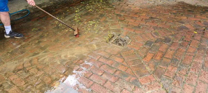 Old floor-standing boiler being removed