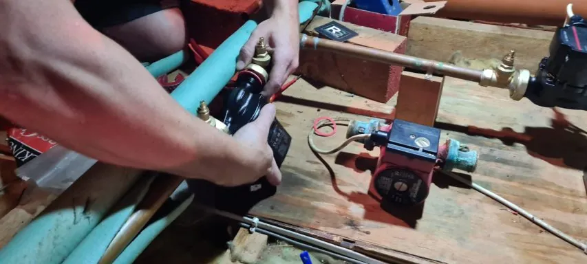 Vaillant boiler install in progress